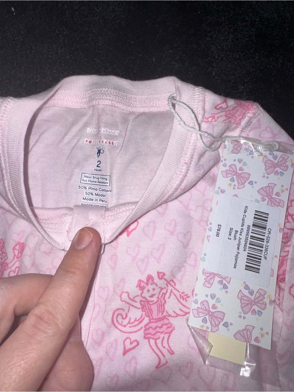 Love shack fancy X roller rabbit Cupid kiss PJs - Picture 2 of 2